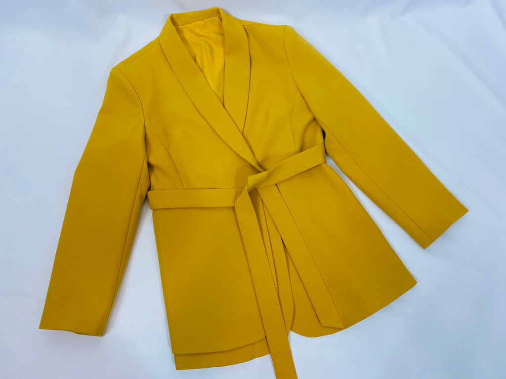 Mustard Yellow Women's Blazer Suit - Safistakitz Boutique