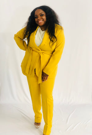 Shop For Women's Formal Pant Suit For Work - Mustard Yellow | Power Sutra –  PowerSutra